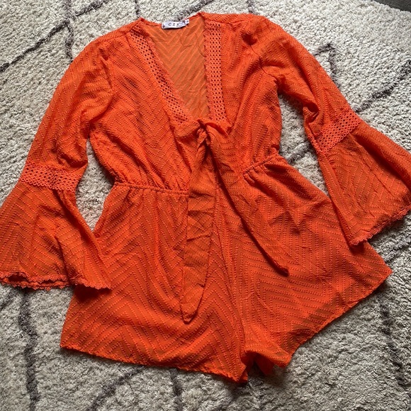 ✨Orange Romper✨ - Picture 2 of 9